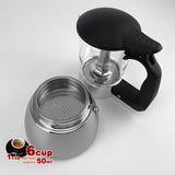 NNEDSZ Borosilicate Glass Stainless Steel Moka Pot Coffee Maker Italian Espresso 6Cups