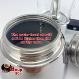 NNEDSZ Borosilicate Glass Stainless Steel Moka Pot Coffee Maker Italian Espresso 6Cups