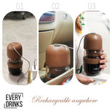 NNEDSZ Brown All in1 Anywhere Portable Drip Pour Over Coffee Maker + Electric Grinder + Juice Blender Anywhere Freshly Ground Coffee