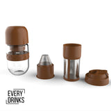 NNEDSZ Pink All in1 Anywhere Portable Drip Pour Over Coffee Maker + Electric Grinder + Juice Blender Anywhere Freshly Ground Coffee