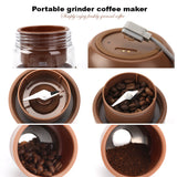 NNEDSZ Pink All in1 Anywhere Portable Drip Pour Over Coffee Maker + Electric Grinder + Juice Blender Anywhere Freshly Ground Coffee