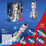 NNEDSZ Premium gift box packaging 5in1 Shuttle Rocket Space Toy Projection For 3+Kids 2Astronauts Launcher Lamp AU