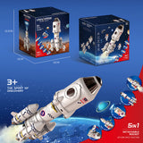 NNEDSZ Simple packaging 5in1 Shuttle Rocket Space Toy Projection For 3+Kids 2Astronauts Launcher Lamp AU