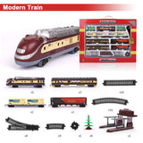 NNEDSZ Electric Modern Toy Train Set Vehicle Rail Track Carriages With sound and lighting Kids