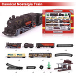 NNEDSZ Electric Classic Toy Train Set Vehicle Rail Track Carriages Kids