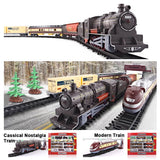 NNEDSZ Electric Classic Toy Train Set Vehicle Rail Track Carriages Kids