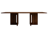 NNEDSZ Walnut Melamine Dining Table 6 Seater