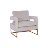 NNEDSZ Golden Framed Bottom Armed Accent Chair_Blue