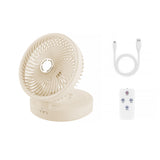 NNEDSZ USB Rechargeable Auto Oscillation Tilt Adjustable Cordless Fan with Remote Control and Night Light Wall Mountable