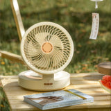 NNEDSZ USB Rechargeable Auto Oscillation Tilt Adjustable Cordless Fan with Remote Control and Night Light Wall Mountable
