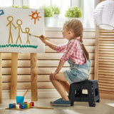 NNEDSZ Stool Portable Plastic Foldable Chair Outdoor Bathroom Kitchen Adult Kids Black