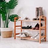 NNEDSZ Bamboo 3 Tiers Layers  Storage Shoe Rack & Organiser