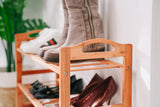 NNEDSZ Bamboo 3 Tiers Layers  Storage Shoe Rack & Organiser