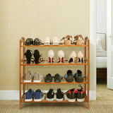 NNEDSZ Bamboo Storage Shoe Rack & Organiser 4 Tiers Layers