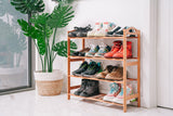 NNEDSZ Bamboo Storage Shoe Rack & Organiser 4 Tiers Layers