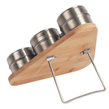 NNEDSZ Magnetic Triangular Bamboo Spice Rack & Jars For Kitchen Storage