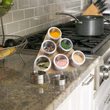 NNEDSZ Magnetic Triangular Bamboo Spice Rack & Jars For Kitchen Storage