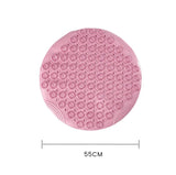 NNEDSZ Bathroom Non-slip Bath Mat with Drain Hole Plastic Massage Foot Pad-Pink