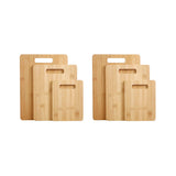 NNEDSZ 6pcs Bamboo Wood Chopping Board 3-Set Cheese Cutting & Serving Light Wood Tone