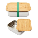 NNEDSZ Clevinger Stainless Steel Bamboo Large Lunch Box 1200ml