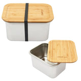 NNEDSZ Clevinger Stainless Steel Bamboo Extra Large Lunch Box 2000ml