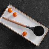 NNEDSZ 2pcs Beechwood & silicone ladle charcoal