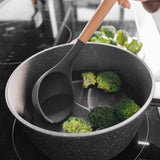 NNEDSZ 2pcs Beechwood & silicone ladle charcoal