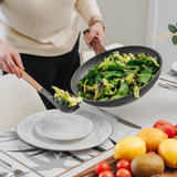 NNEDSZ 2pcs Beechwood & silicone pasta spoon charcoal