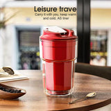 NNEDSZ 460ml Double wall insulated Coffee Cup Red