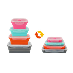 NNEDSZ Cook Easy Set of 4 Collapsible Silicone Storage Container