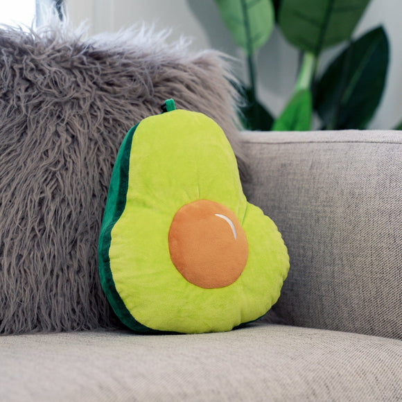 NNEDSZ 2 Ways Reversible Microfibre Travel Pillow-Avocado/Watermelon