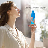 NNEDSZ Handhold Battery Powered Personal Water Spray Fan-Blue/Pink - Pink