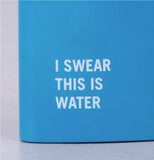 NNEDSZ 175ml Stainless Steel Hip Flask w Funny Quotes-Blue