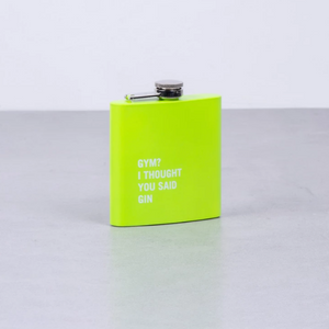 NNEDSZ 175ml Stainless Steel Hip Flask w Funny Quotes-Green
