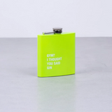 NNEDSZ 175ml Stainless Steel Hip Flask w Funny Quotes-Green