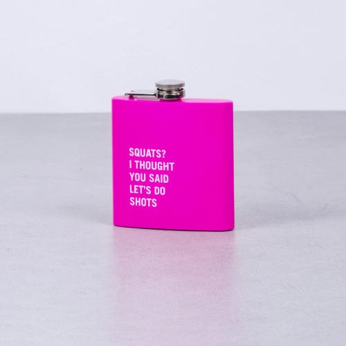 NNEDSZ 175ml Stainless Steel Hip Flask w Funny Quotes-Pink