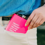 NNEDSZ 175ml Stainless Steel Hip Flask w Funny Quotes-Pink