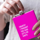 NNEDSZ 175ml Stainless Steel Hip Flask w Funny Quotes-Pink
