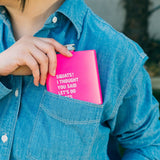 NNEDSZ 175ml Stainless Steel Hip Flask w Funny Quotes-Pink