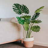 NNEDSZ 120cm Faux Artificial Home Decor Potted Monstera Plant
