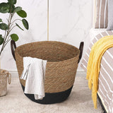 NNEDSZ 3 Piece Cotton Rope Stripe Carry Handles Storage Baskets Set