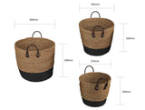 NNEDSZ 3 Piece Cotton Rope Stripe Carry Handles Storage Baskets Set