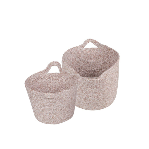 NNEDSZ 2 Piece Cotton Rope String Carry Handles Storage Baskets Set
