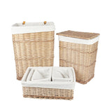 NNEDSZ 6 Piece Wicker Storage Baskets With Liner Set