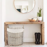 NNEDSZ 4 Piece Wicker  Storage Baskets With Liner Set