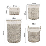 NNEDSZ 4 Piece Wicker  Storage Baskets With Liner Set