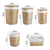 NNEDSZ 5 Piece Wicker Storage Baskets With Liner Set