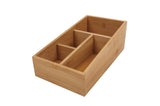 NNEDSZ Bamboo Storage Box with 4 Slots
