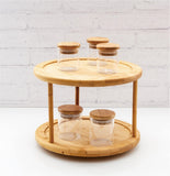 NNEDSZ Bamboo Lazy Susan Turntable 2 Tiers