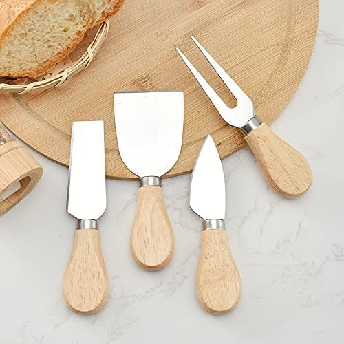 NNEDSZ Clevinger Avalon 4 Piece Wood Handle Cheese Knife Set